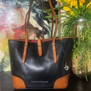Dooney & Bourke Black and Tan Tote